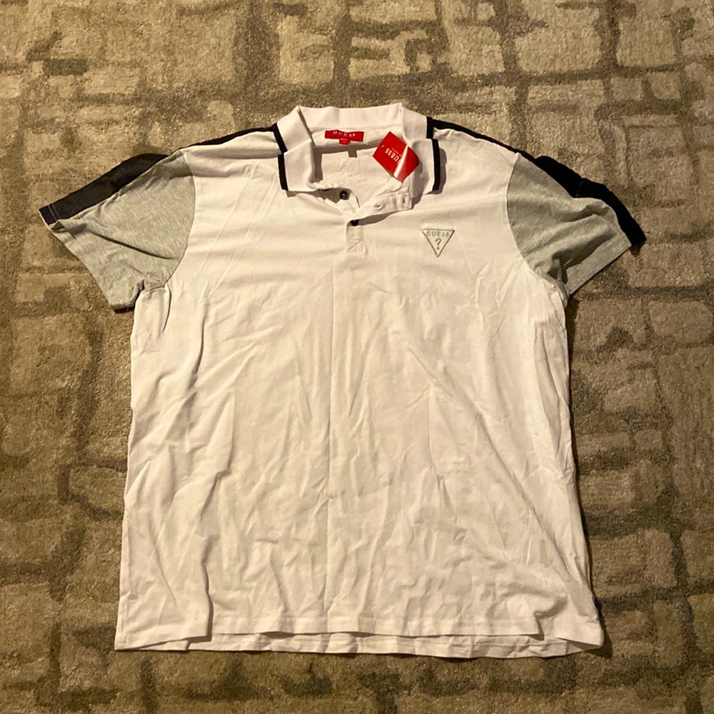 Guess Mens XXL white polo